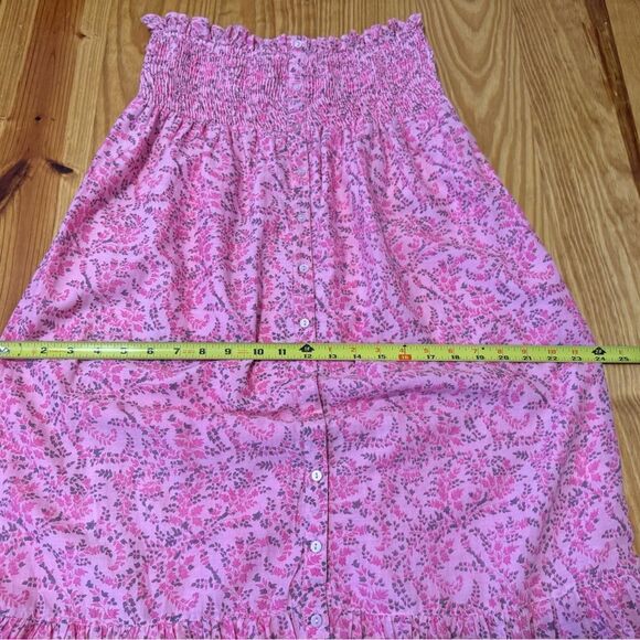 LOLA AUSTRALIA Pink Floral Smocked Sleeveless Midi Dress Women’s Size MED - Picture 5 of 12